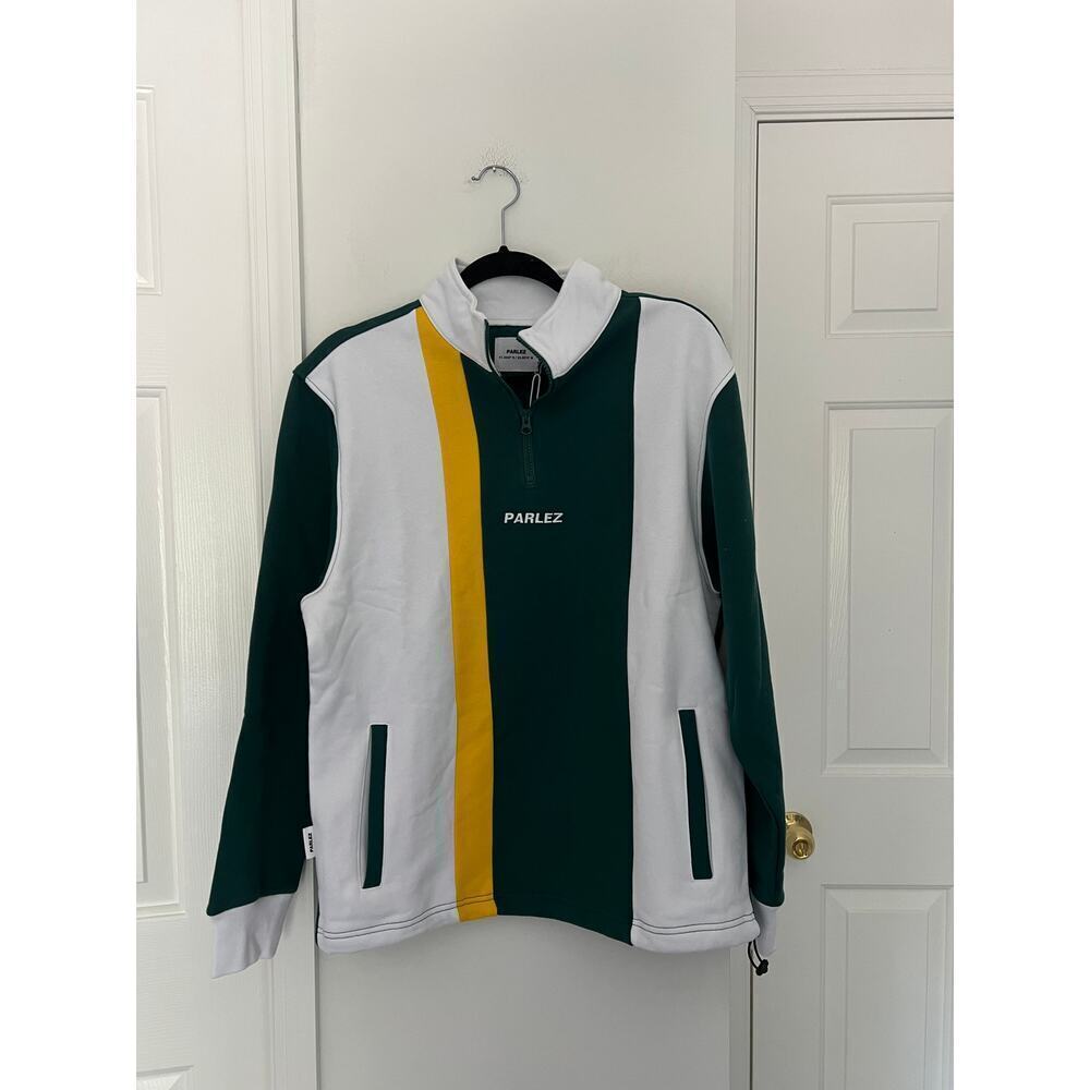 NWT Parlez Bellevue Quarter Zip Block Color Streetwear Unisex MSRP $199 - Picture 2 of 8